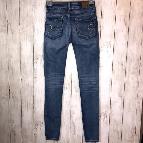 American Eagle Distressed Jegging Super Stretch 00 - Picture 2 of 7